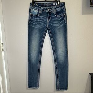 Miss Me Signature Rise Skinny Embellished Denim Jeans women’s size 28